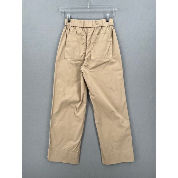 EVERLANE The Easy Pant Womens 2 Warm Khaki Tan Straight Leg Pull on Chino - Picture 4 of 14